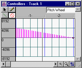Pitch wheel graphics window showing only 32 data points for 1 semitone (5.4 KB GIF)